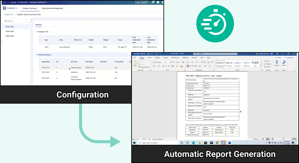 Automatic Safety Narratives Report Generation