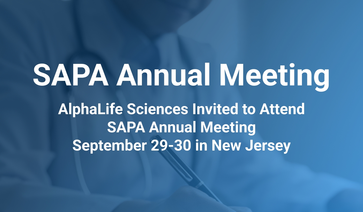 AlphaLife Sciences Invited to Attend SAPA Annual Meeting | September 29-30 in New Jersey